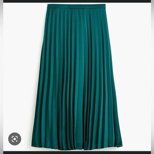 J.Crew emerald green pleated midi skirt